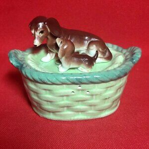 Vintage Dachshund Dog Mother and Baby Salt Pepper Shaker